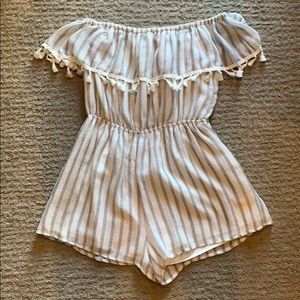 Altar’d State striped off the shoulder romper